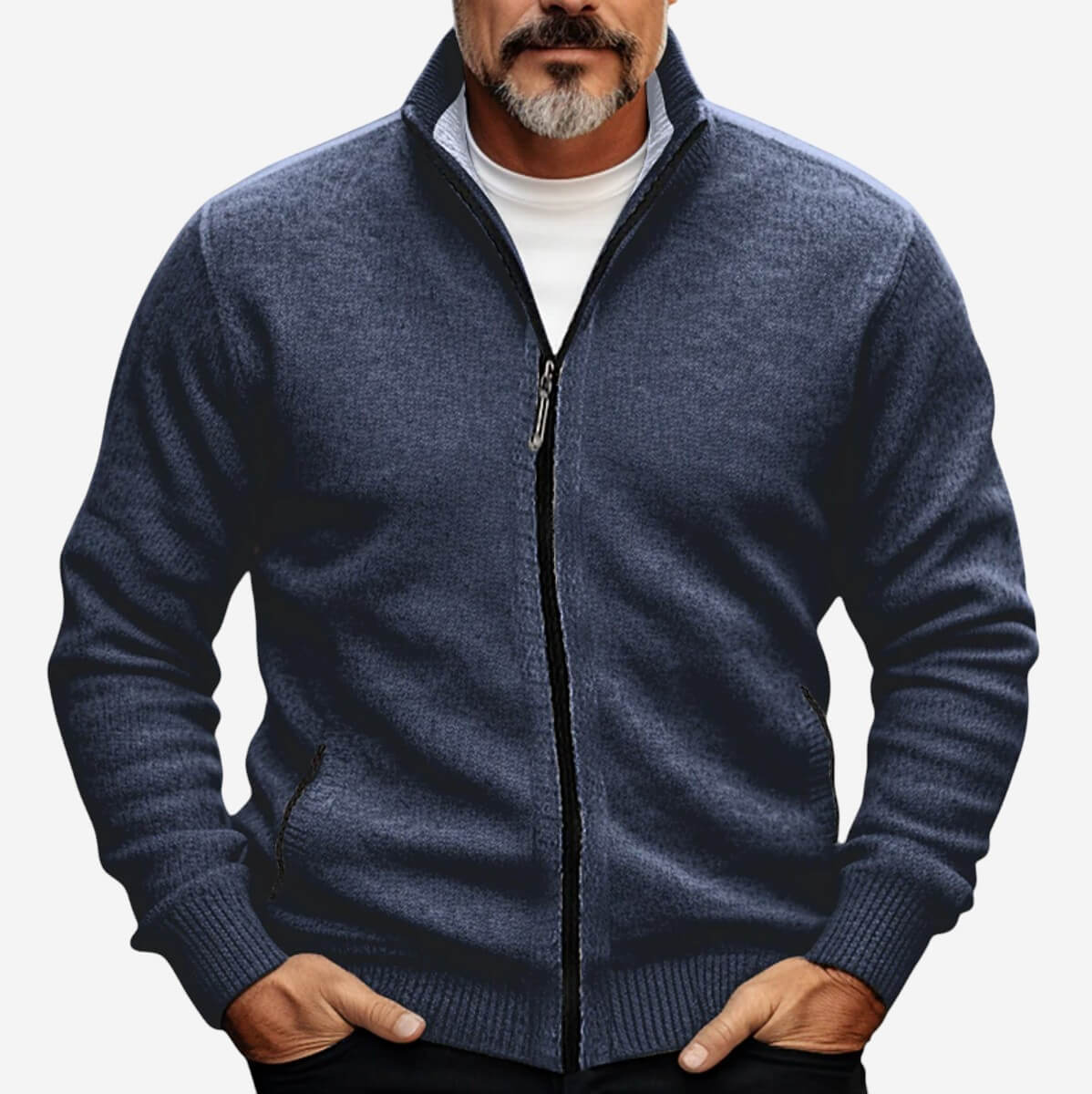 Federico | Cardigan a maglia con zip per uomo