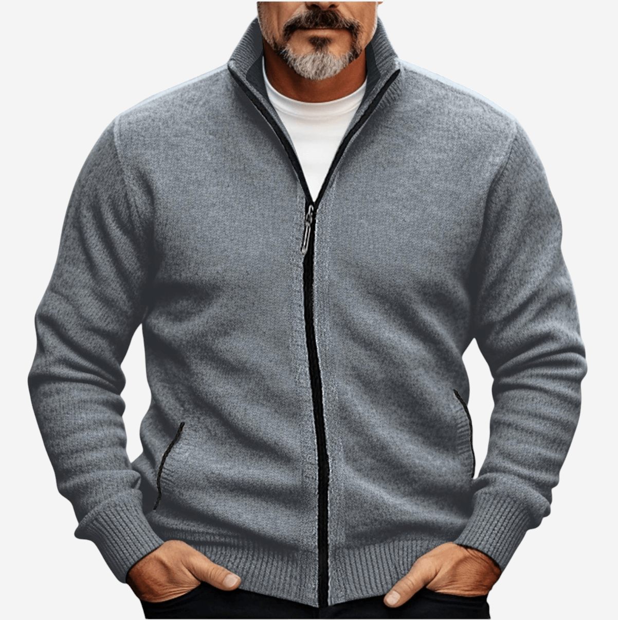 Federico | Cardigan a maglia con zip per uomo
