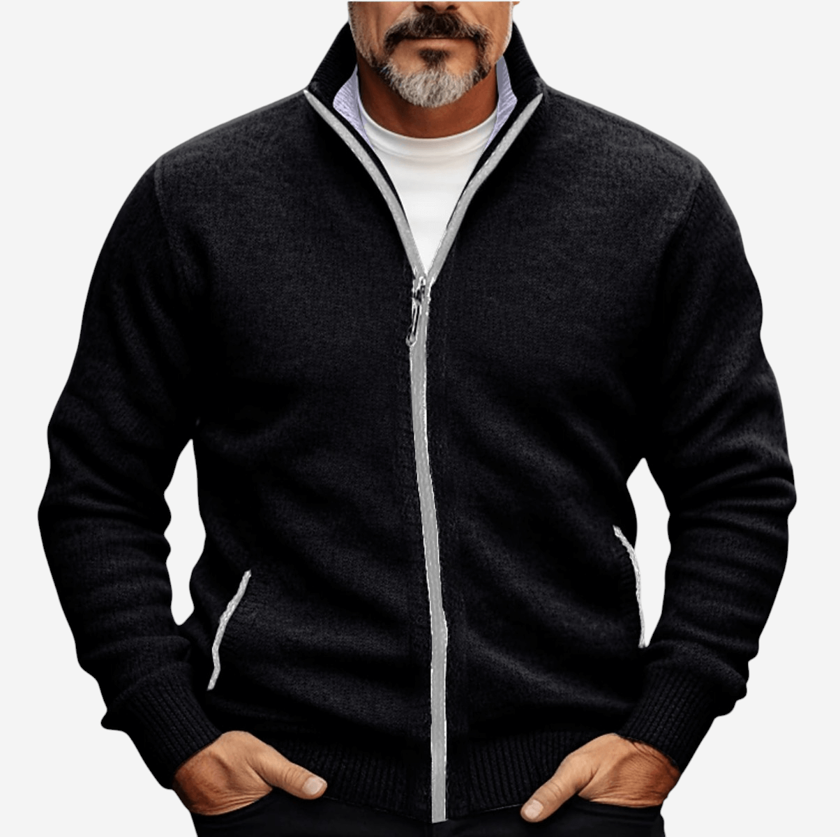 Federico | Cardigan a maglia con zip per uomo