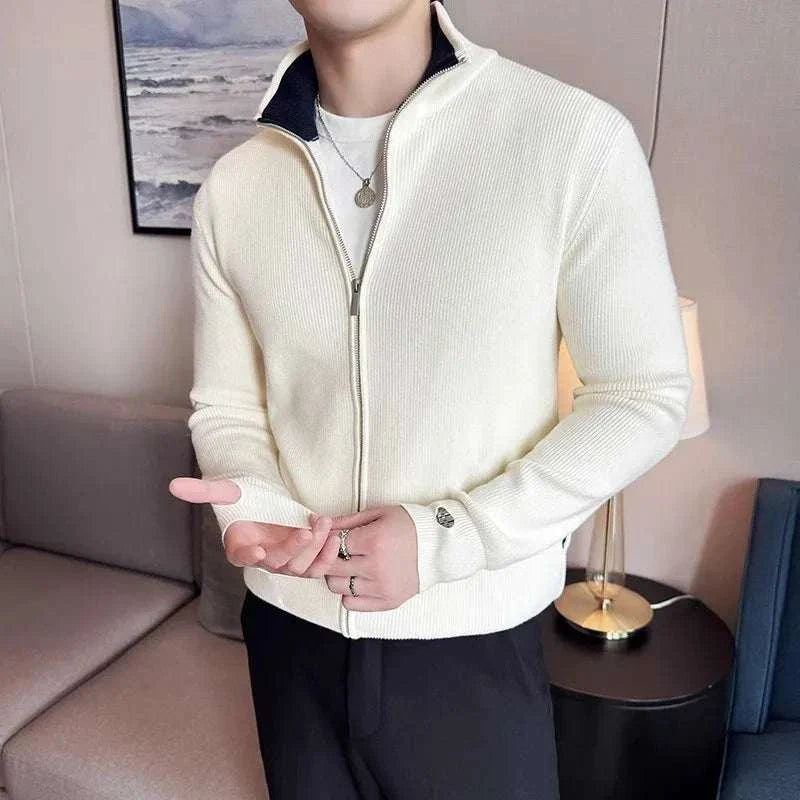 Lorenzo | Cardigan con cerniera lavorato a maglia per uomo