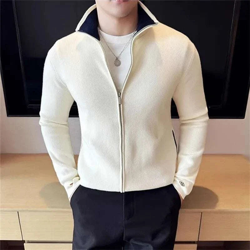 Lorenzo | Cardigan con cerniera lavorato a maglia per uomo