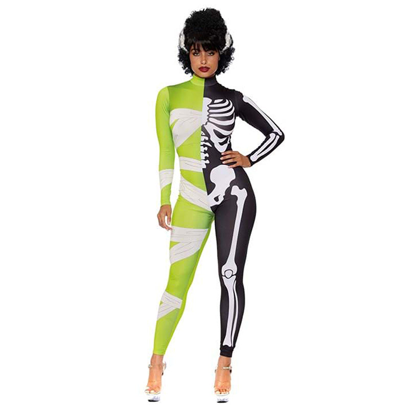 Duo spaventoso metà scheletro metà mummia costume di Halloween