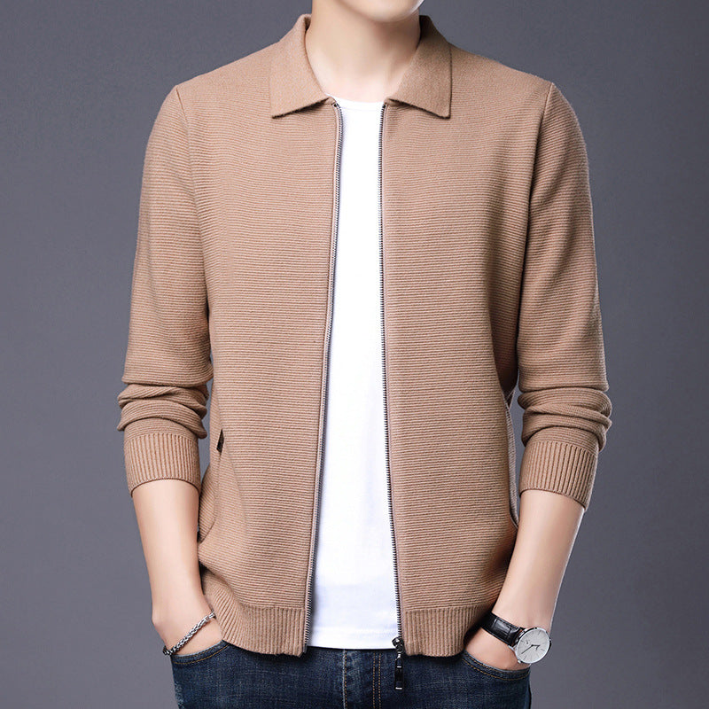 Federico | Cardigan slim in lana con zip per uomo