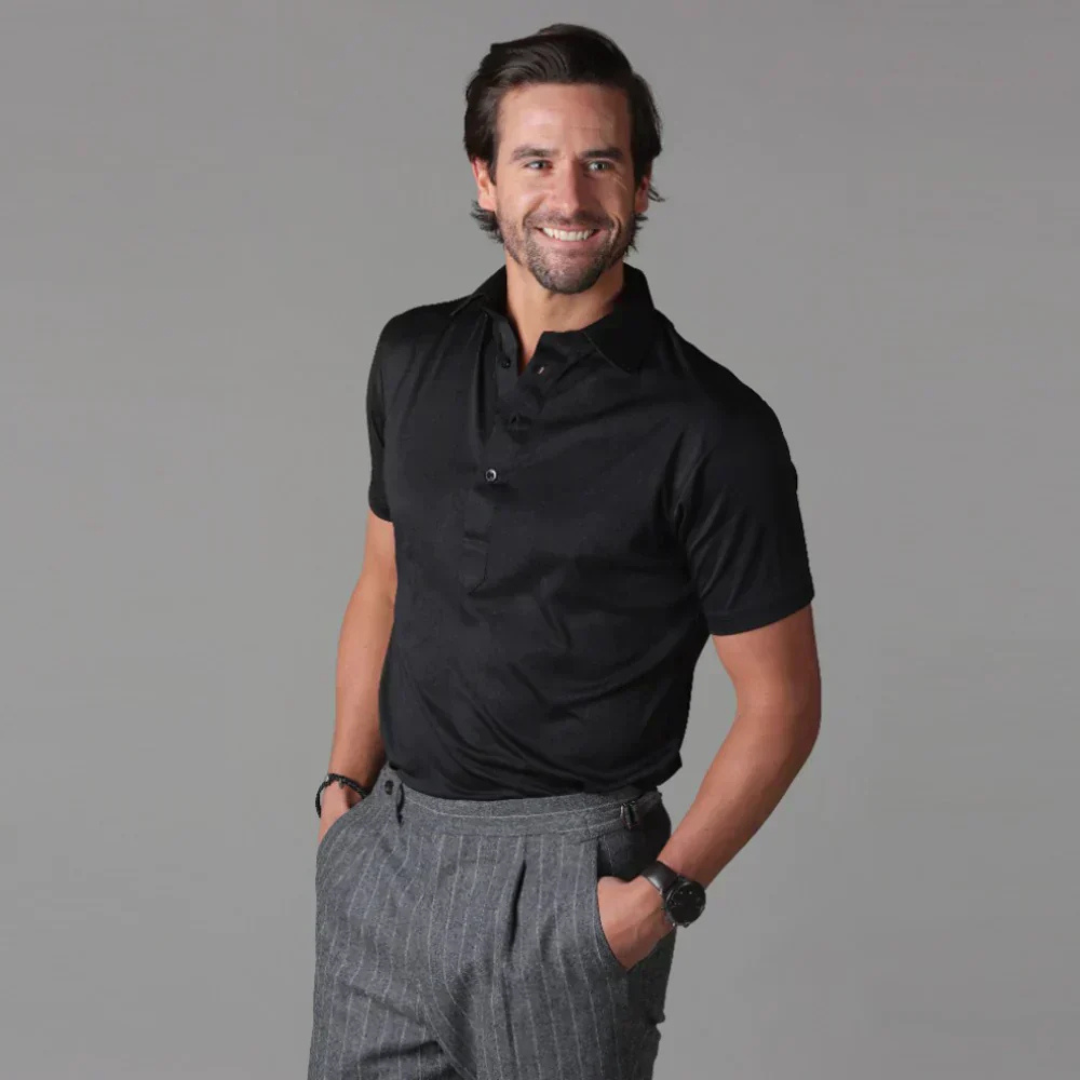 Camicia Elegante Nera Uomo Slim Fit
