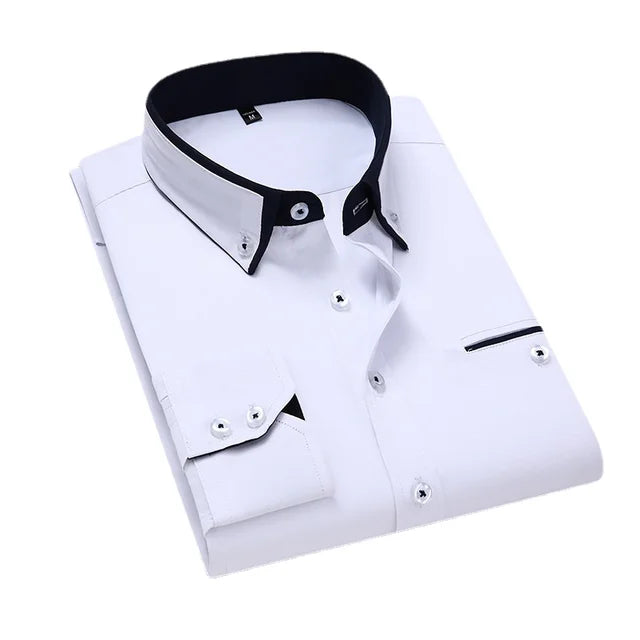 Camicia Uomo Maniche Lunghe Elegante Casual