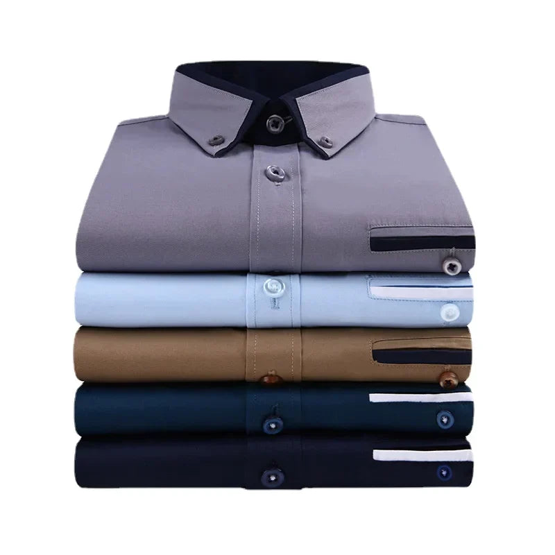 Camicia Uomo Maniche Lunghe Elegante Casual