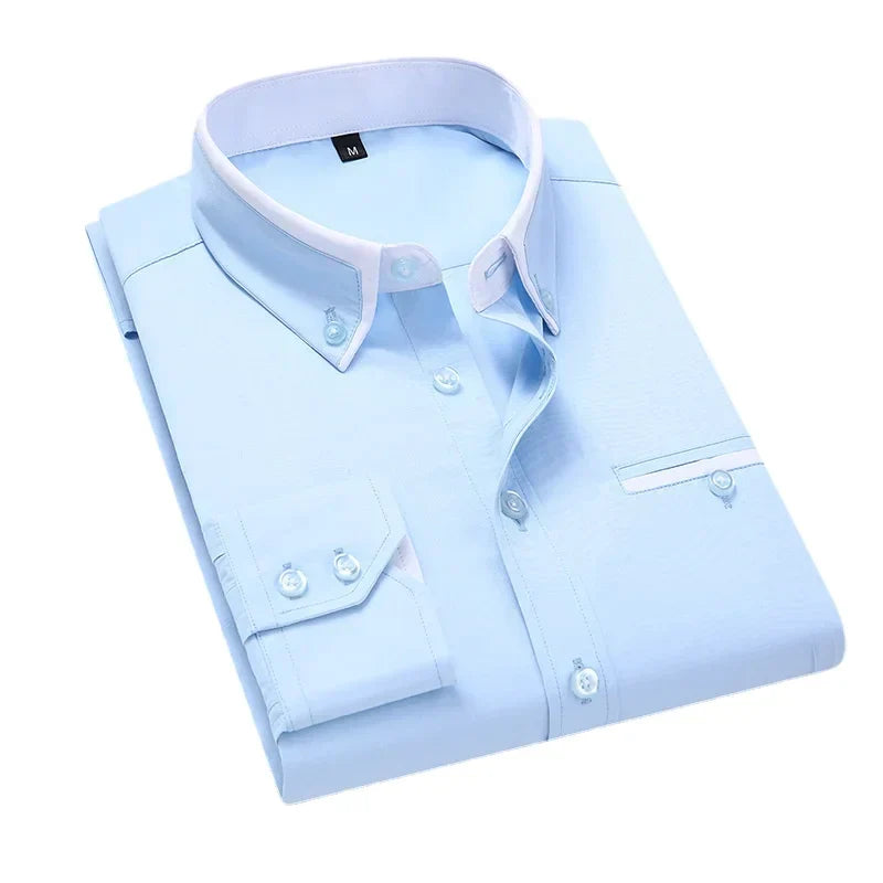 Camicia Uomo Maniche Lunghe Elegante Casual