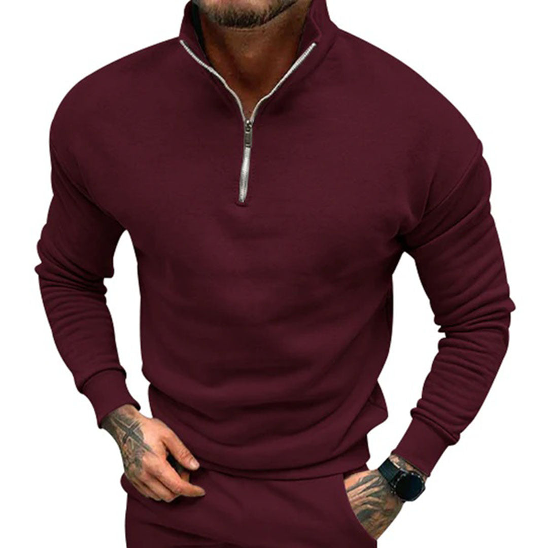 Felpa con zip mezza lunghezza uomo
