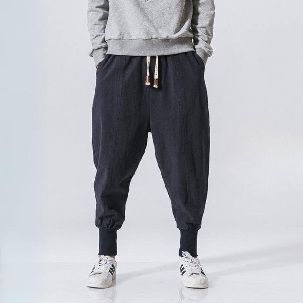 Pantaloni Harem Comodi in Cotone Neri