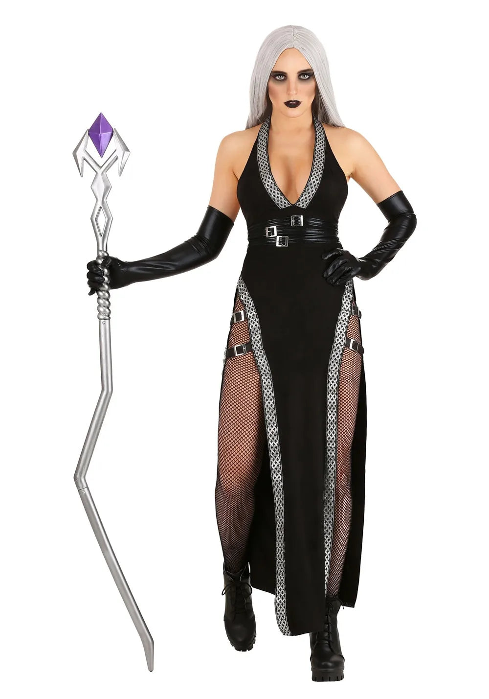 Abito costume da strega gotica scura di Halloween