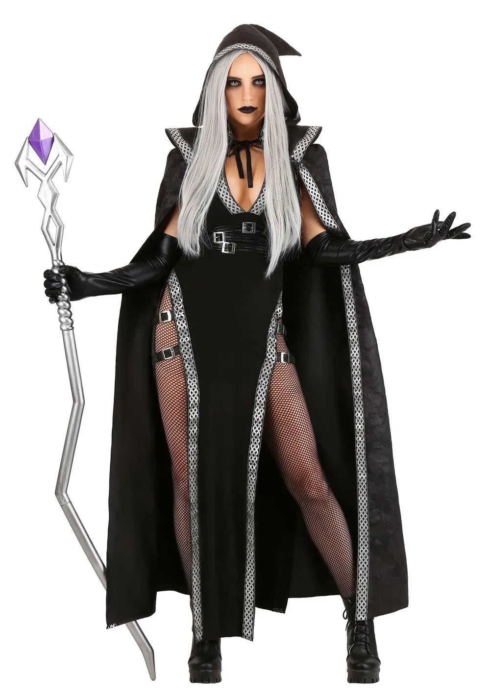 Abito costume da strega gotica scura di Halloween