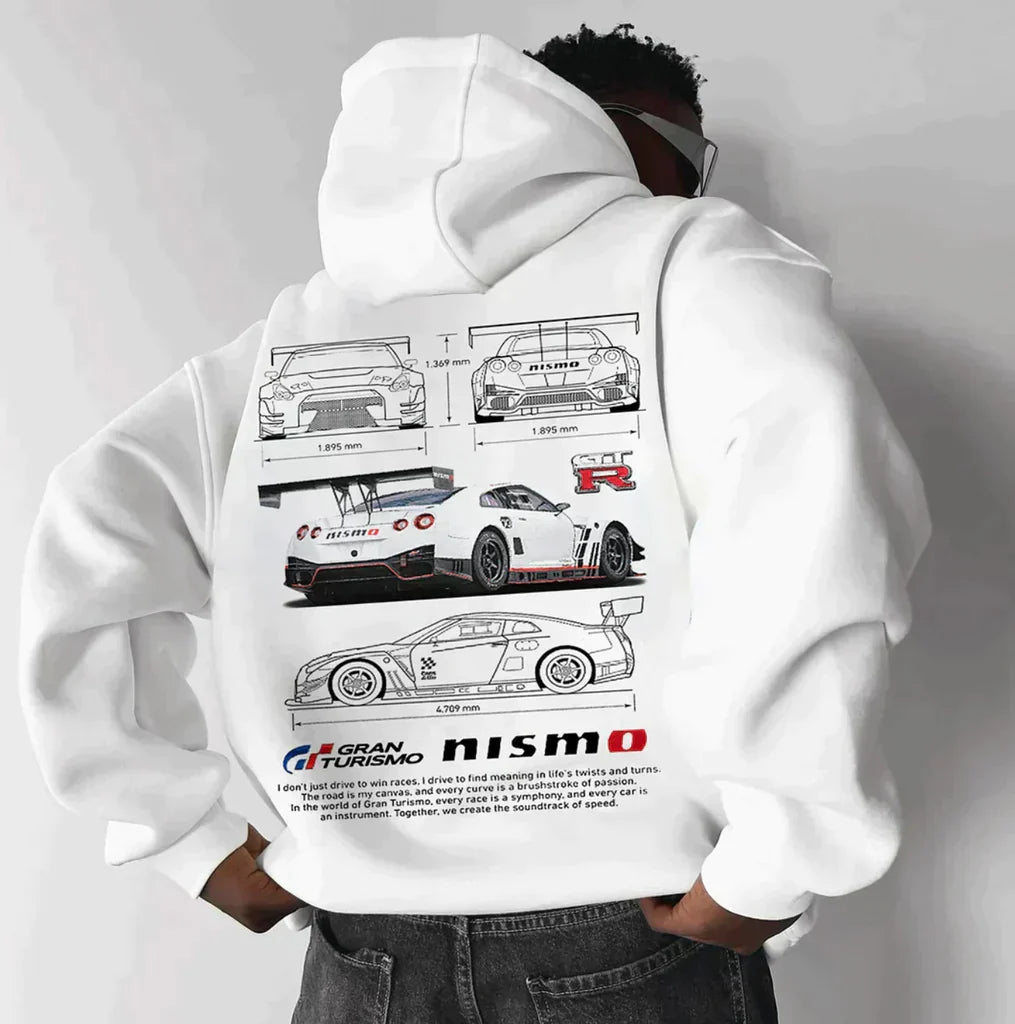 Enzo | Felpa uomo con cappuccio oversize racing