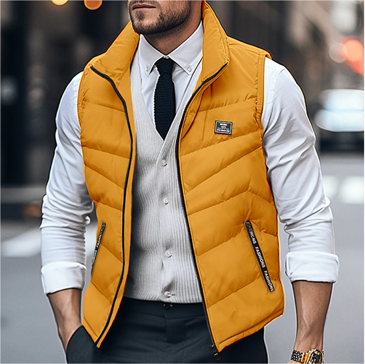 Luca | Gilet trapuntato invernale uomo con zip