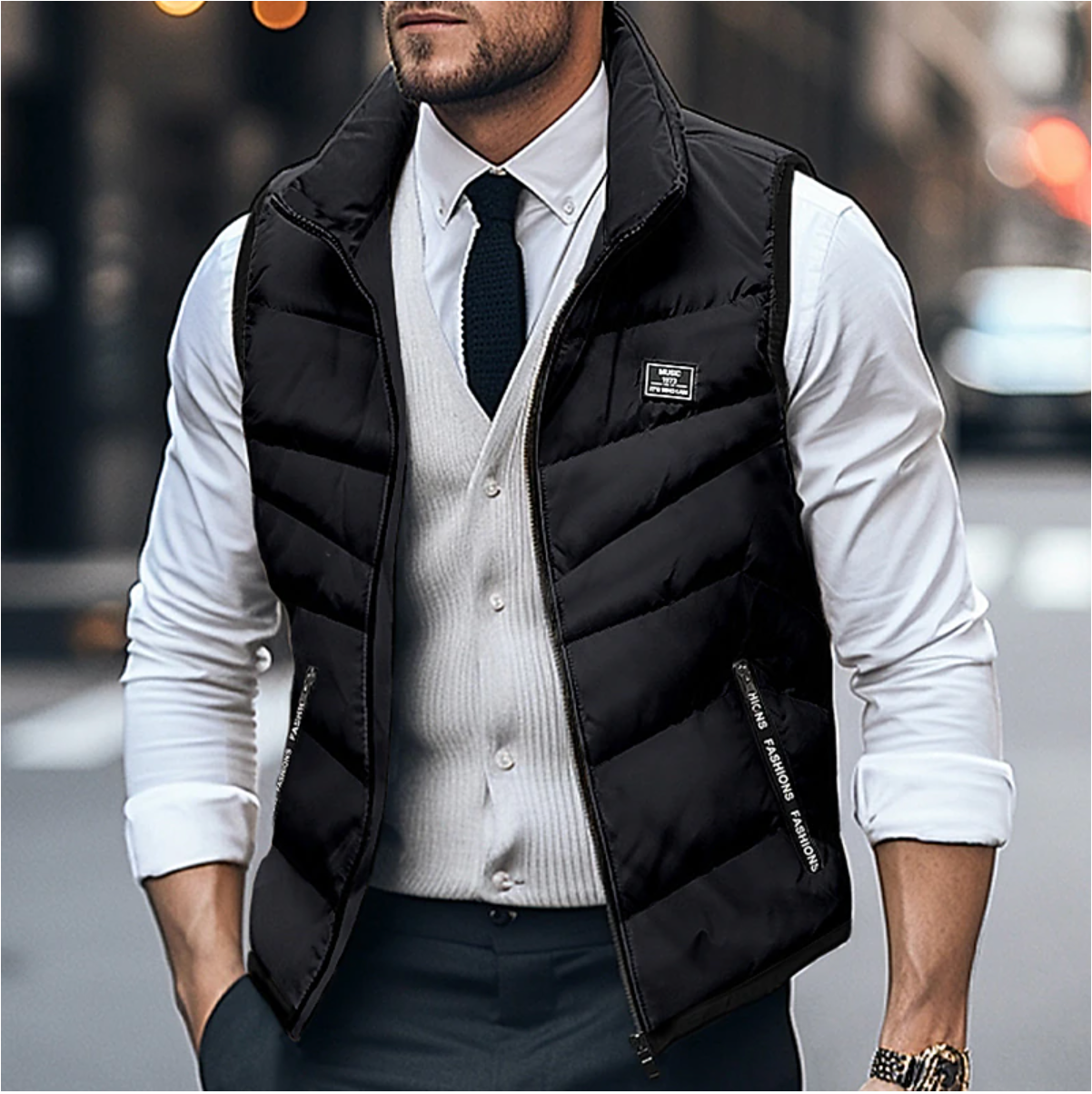Luca | Gilet trapuntato invernale uomo con zip