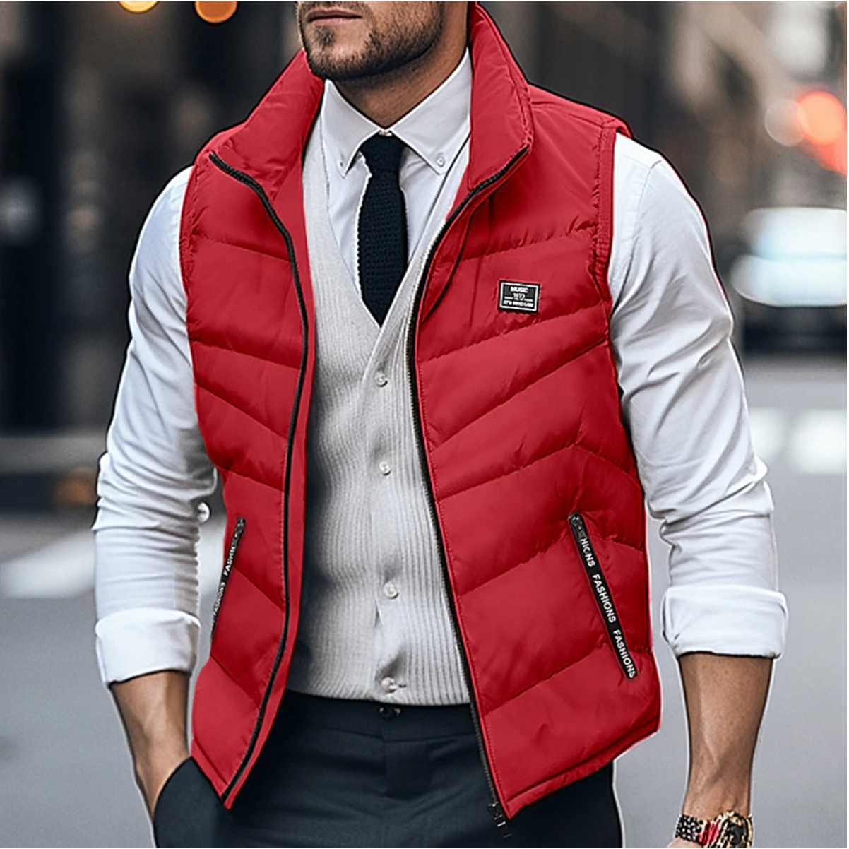 Luca | Gilet trapuntato invernale uomo con zip