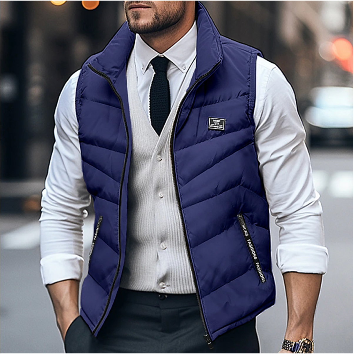 Luca | Gilet trapuntato invernale uomo con zip