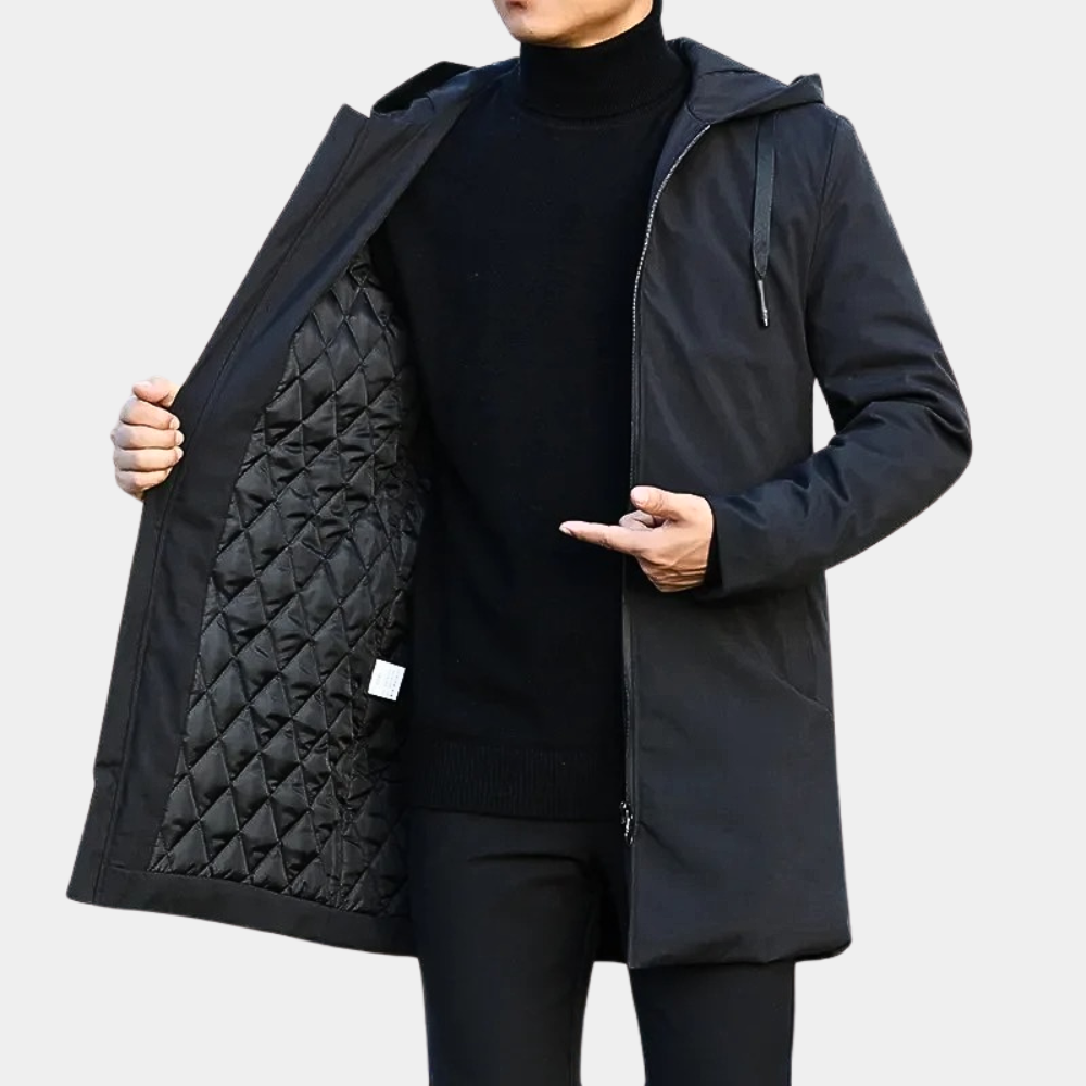 Stefano | Giubbotto lungo impermeabile elegante uomo