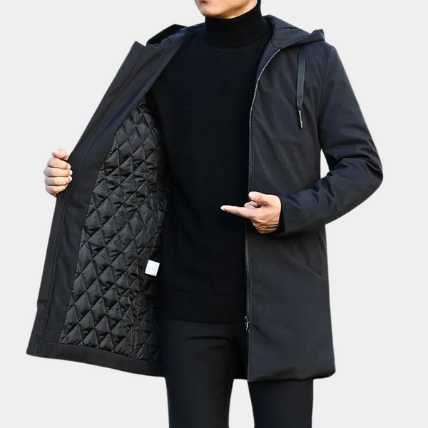 Stefano | Giubbotto lungo impermeabile elegante uomo