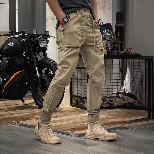Pantaloni Cargo Elasticizzati in Spandex