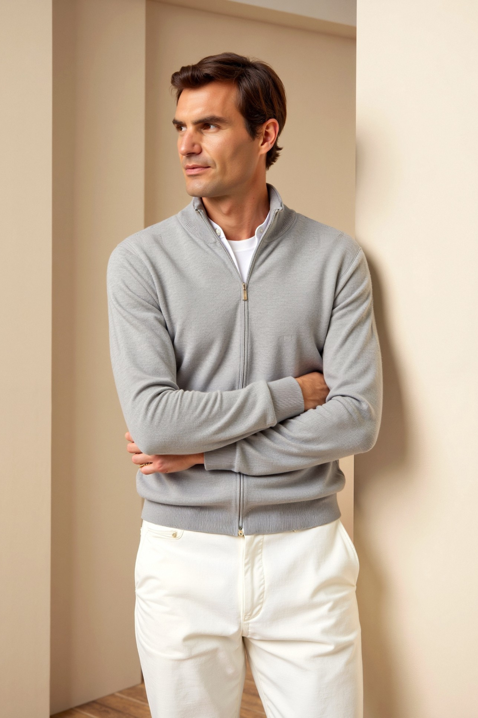 Davide | Cardigan elegante slim-fit per uomo