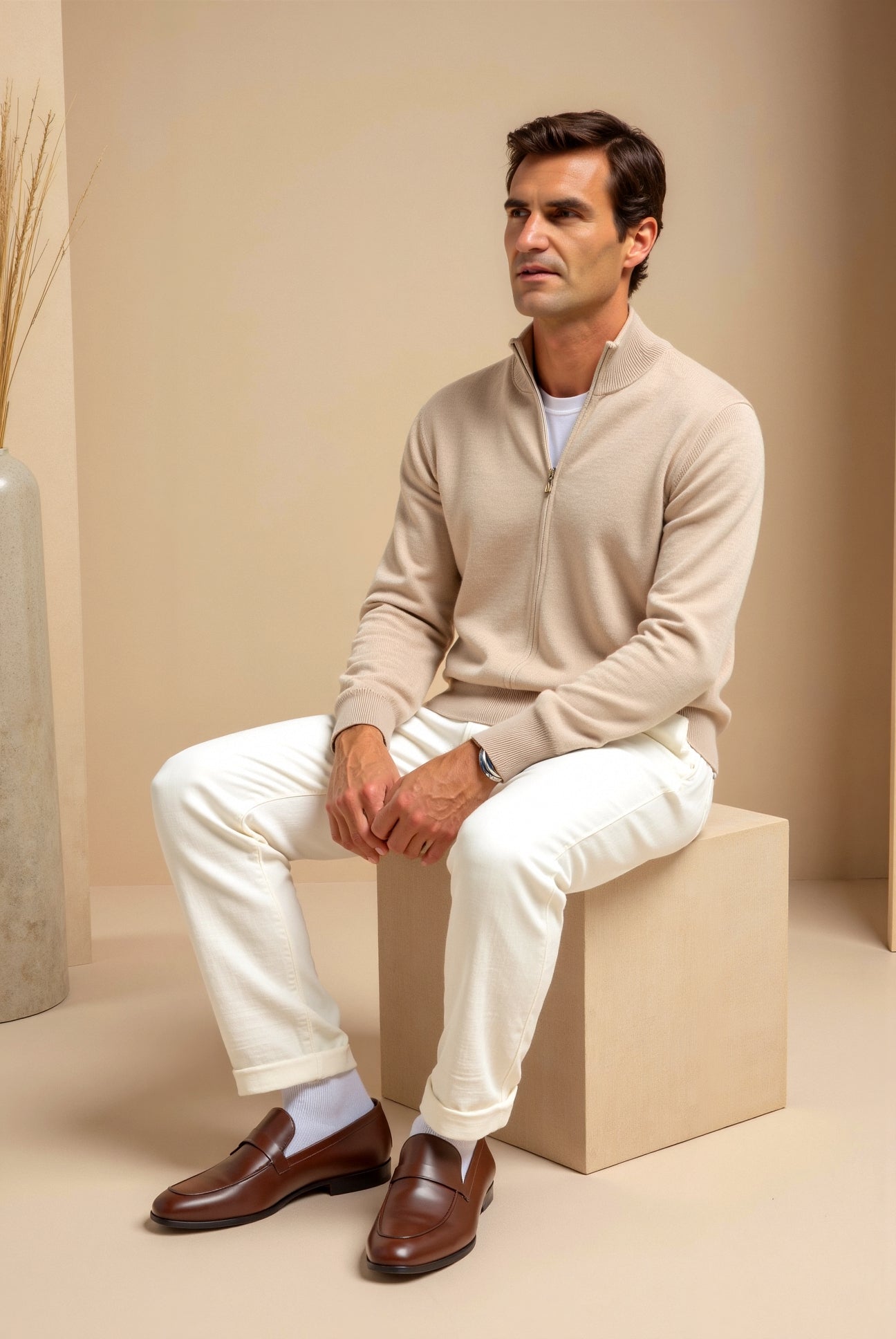 Davide | Cardigan elegante slim-fit per uomo