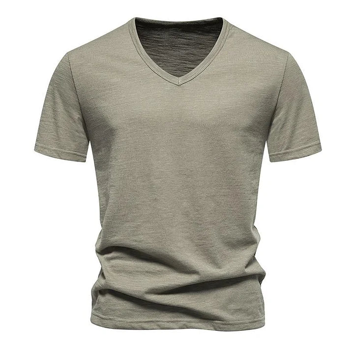 Luca - T-shirt Casual a V in Bamboo da Uomo
