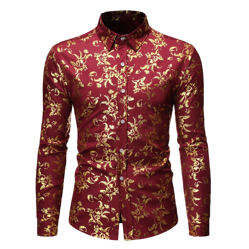 Giovanni | Camicia da festa con stampa dorata