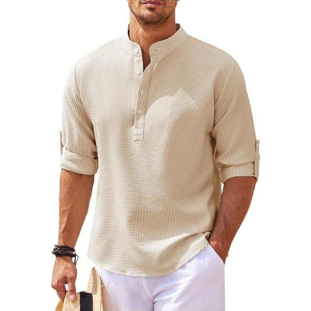Camicia in Lino Uomo Vestibilità Comoda