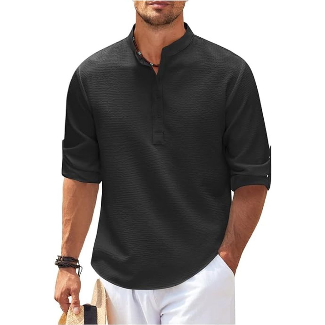 Camicia in Lino Uomo Vestibilità Comoda