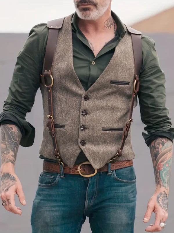 Maglione Reversibile con Collo a V Vintage