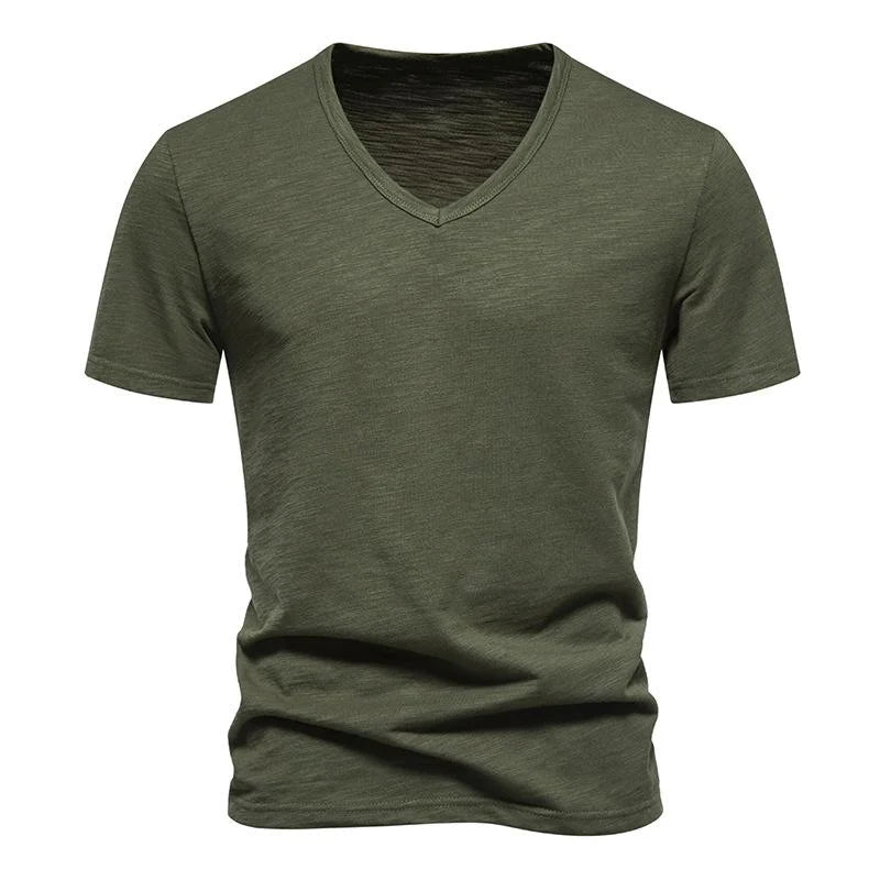 Luca - T-shirt Casual a V in Bamboo da Uomo