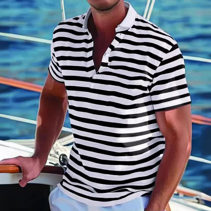 Gabriele - Polo Retro a Strisce da Uomo