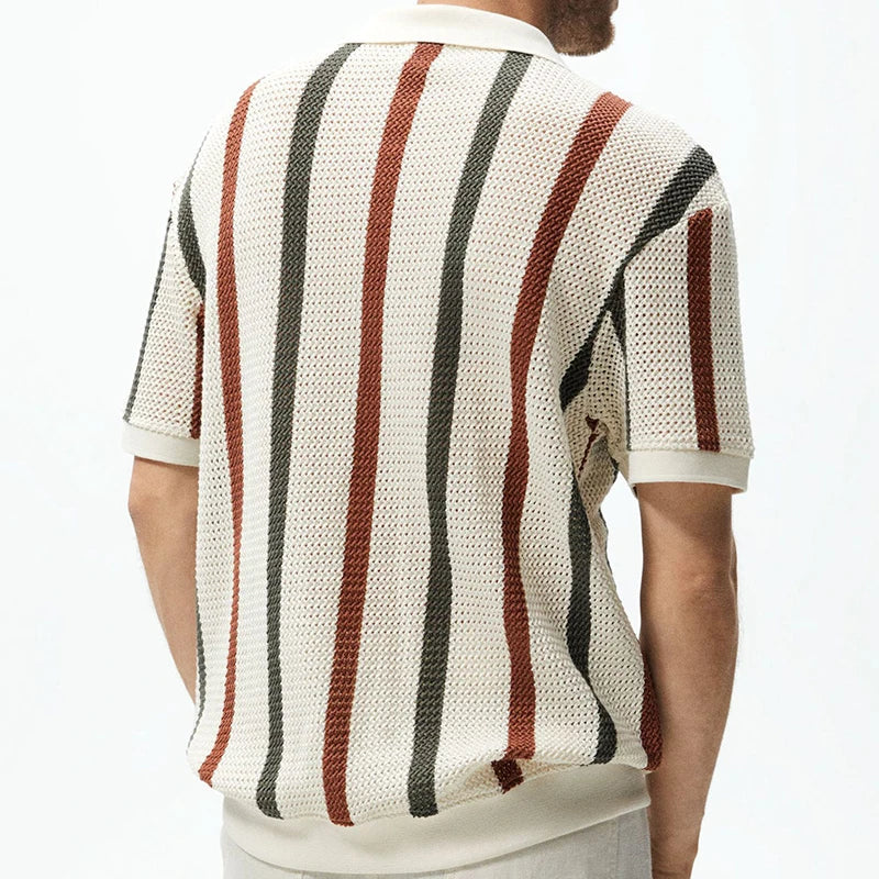 Polo a Righe Comoda Vestibilità Larga