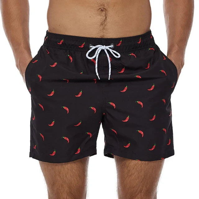 Short da bagno da uomo doppio con fantasia mimetica e asciugatura rapida