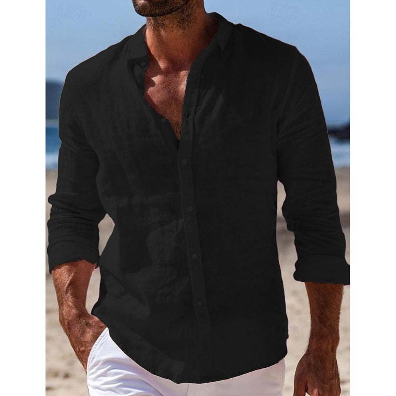 Lorenzo - Camicia Casual da Uomo in Lino
