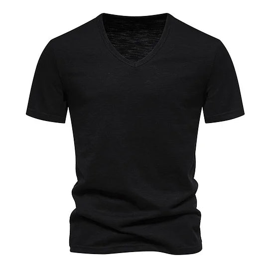 Luca - T-shirt Casual a V in Bamboo da Uomo