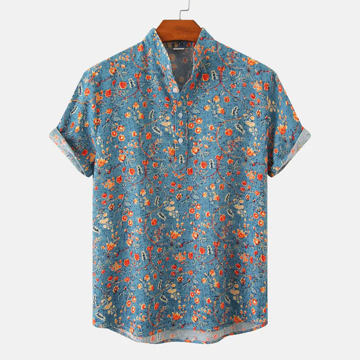 Camicia Henley Stampata Elegante