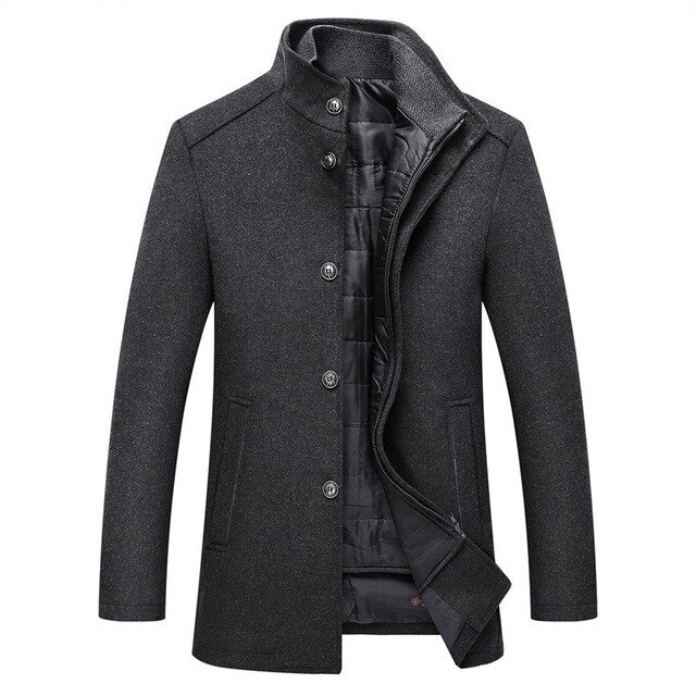 Alessandro | Cappotto trapuntato da uomo con collo alto