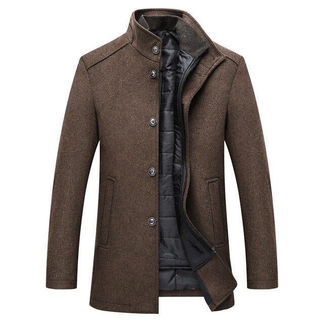 Alessandro | Cappotto trapuntato da uomo con collo alto