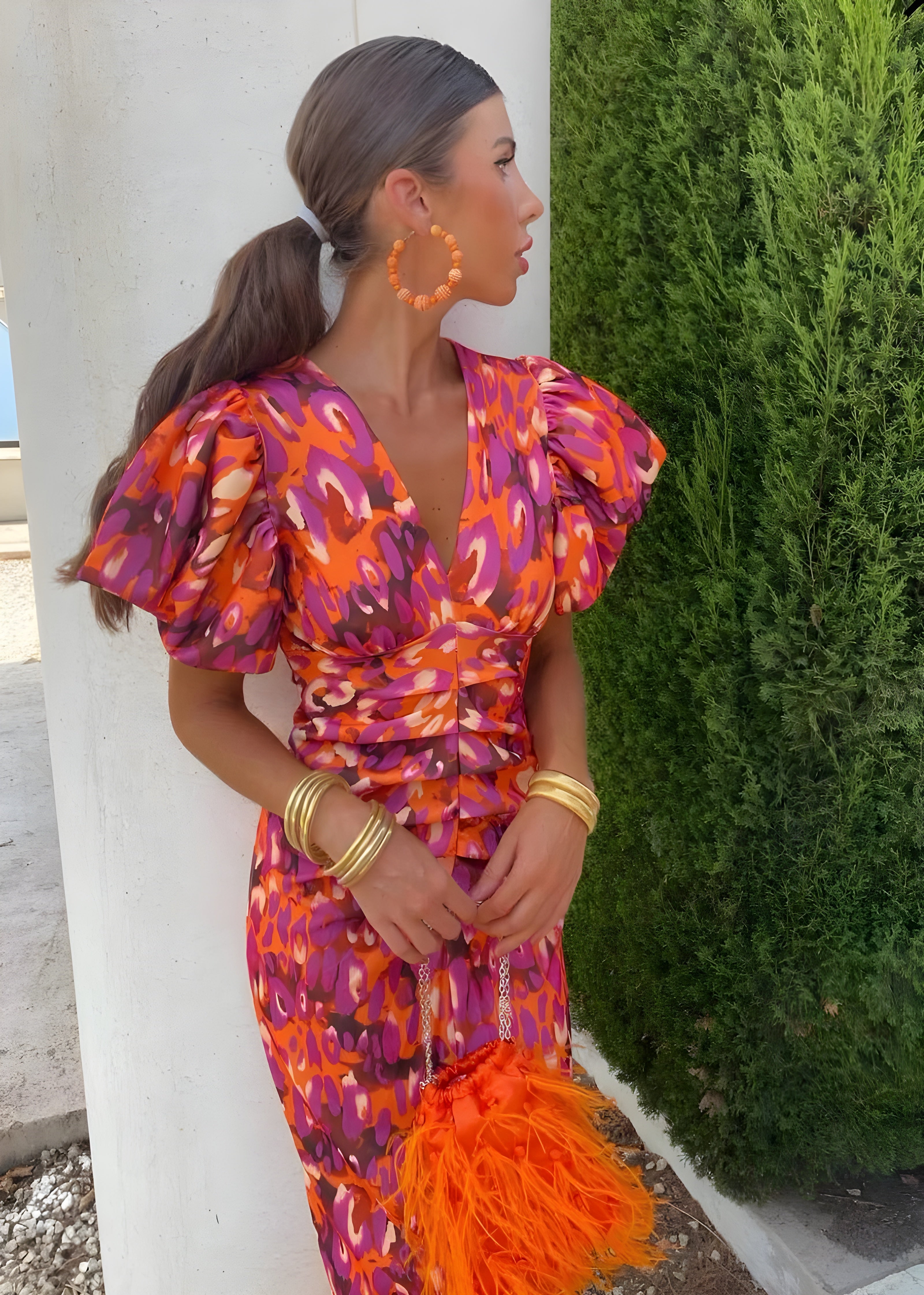 Agneta - Vestito con maniche plissettate