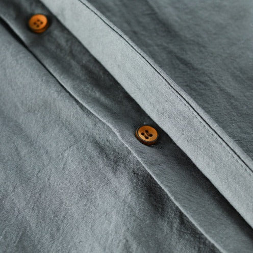 Camicia Slim Fit  con Collo alla Francese e Maniche Lunghe