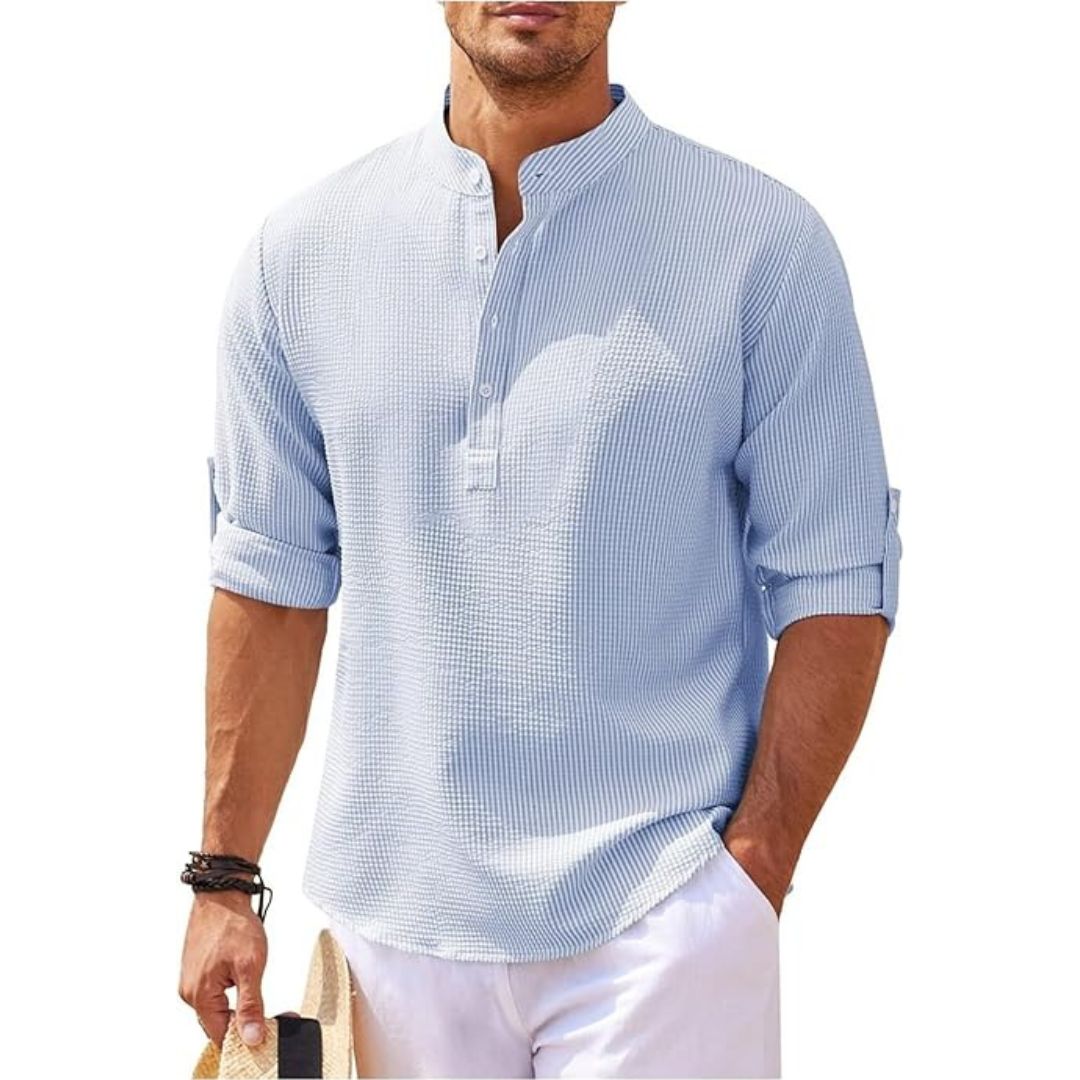 Camicia in Lino Uomo Vestibilità Comoda