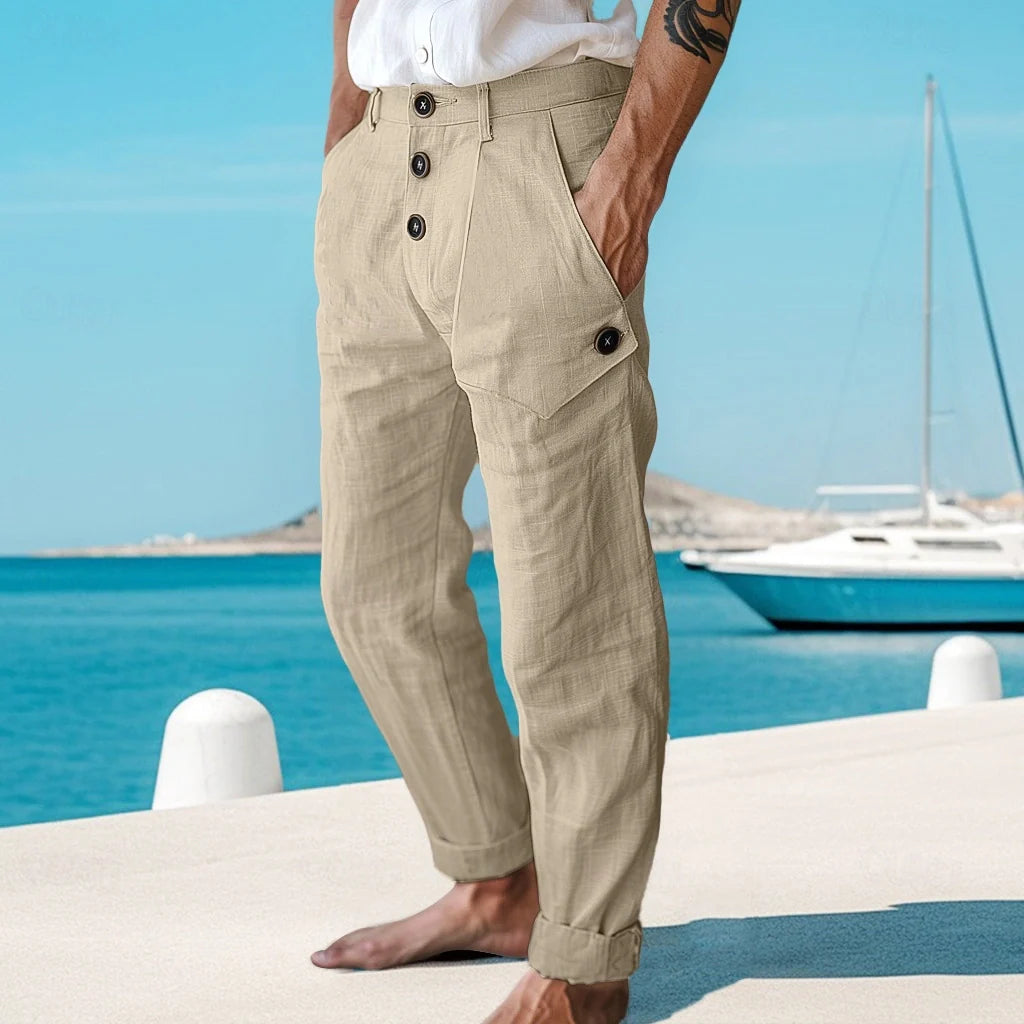 Pasquale | Pantalone estivo in lino per uomo