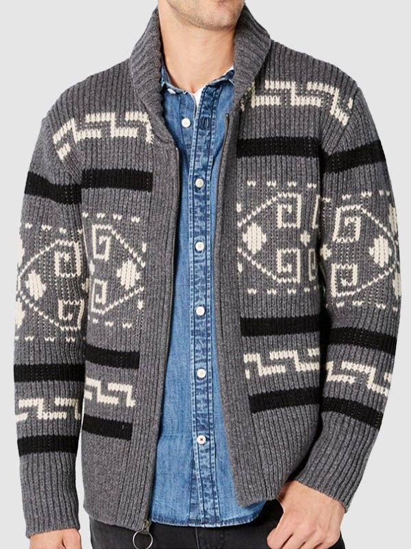 Marco | Cardigan invernale con motivo geometrico per uomo