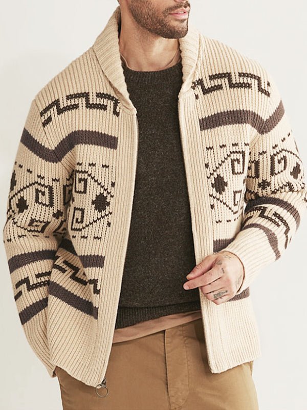 Marco | Cardigan invernale con motivo geometrico per uomo