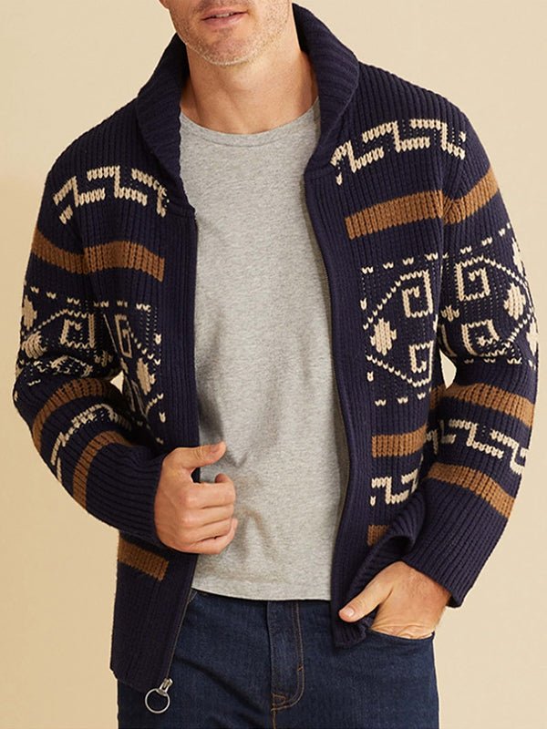 Marco | Cardigan invernale con motivo geometrico per uomo