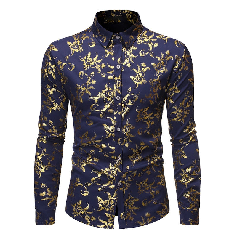 Giovanni | Camicia da festa con stampa dorata