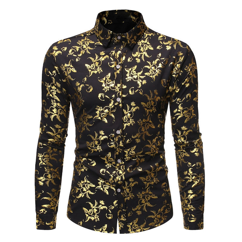 Giovanni | Camicia da festa con stampa dorata