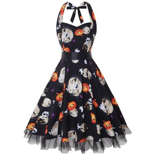 Abito Costume di Halloween con Collo all'Americana | Midi