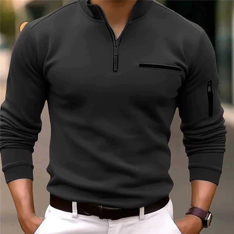 Felpa con zip elegante uomo